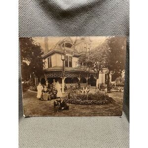 Vintage Dallas Family Home Picture On Board Huffhines Late 1800s 14”x11”